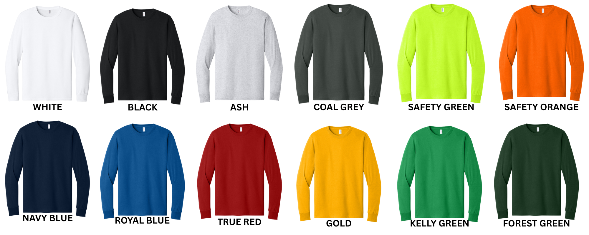 Available shirt colors